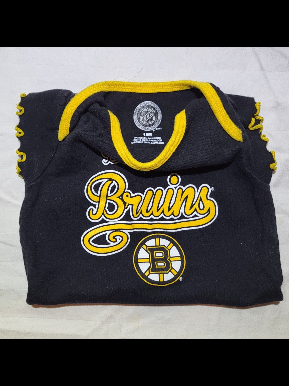 NHL Boston Bruins Baby Girl Onesie Black & Yellow - Picture 2 of 2